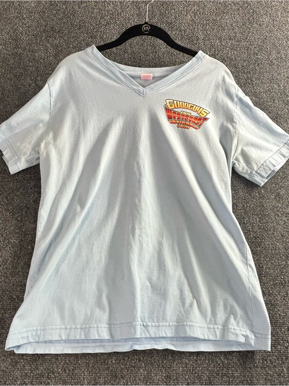 Goodguys Light Blue womens V-Neck Tee - Logo